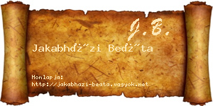 Jakabházi Beáta névjegykártya