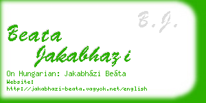 beata jakabhazi business card